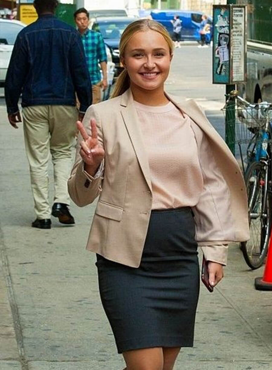 Hayden Panettiere Beige Blazer
