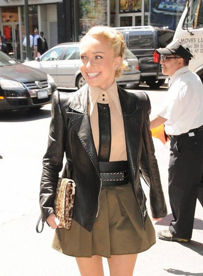 Hayden Panettiere Black Leather Jacket