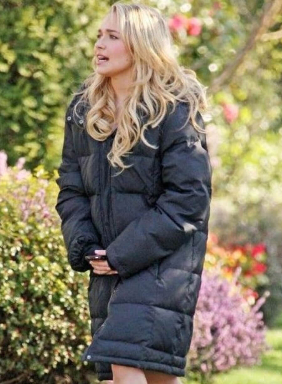 Hayden Panettiere Black Puffer Coat