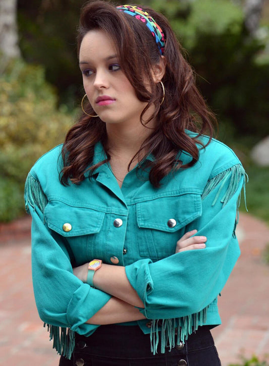 Hayley Orrantia The Goldbergs Blue Fringe Jacket