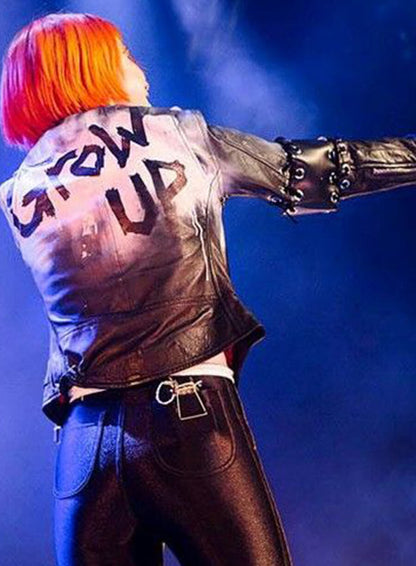 Hayley Williams Grow Up  Black Leather Jacket