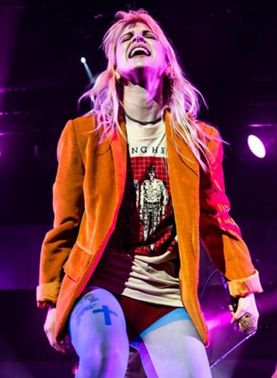 Hayley Williams Orange Wool Coat