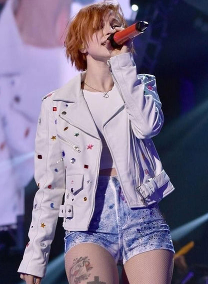 Hayley Williams White Leather Jacket