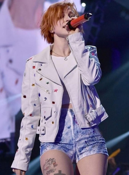Hayley Williams White Leather Jacket
