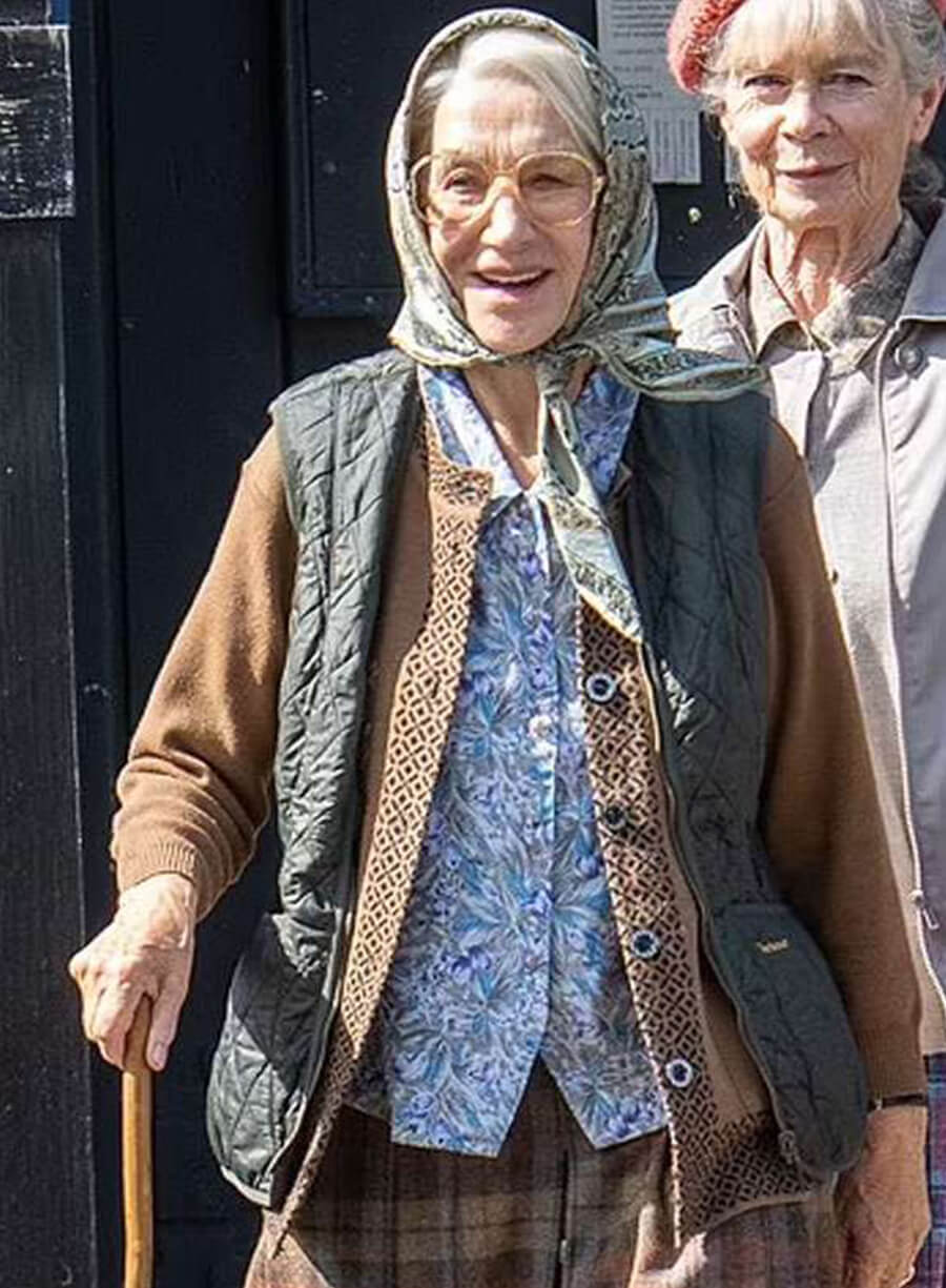 Helen Mirren The Thursday Murder Club 2025 Grey Vest