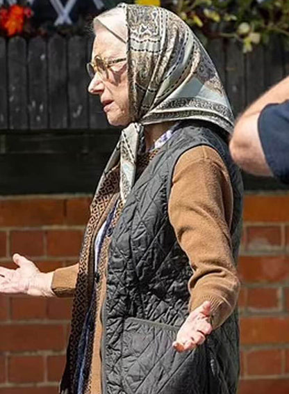 Helen Mirren The Thursday Murder Club 2025 Grey Vest