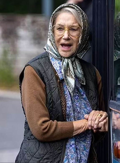 Helen Mirren The Thursday Murder Club 2025 Grey Vest