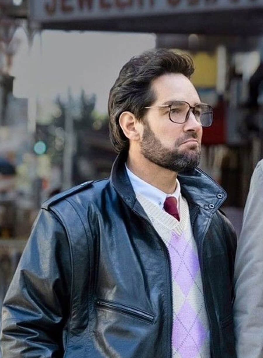 Herschkopf The Shrink Next Door Paul Rudd Black Leather Jacket