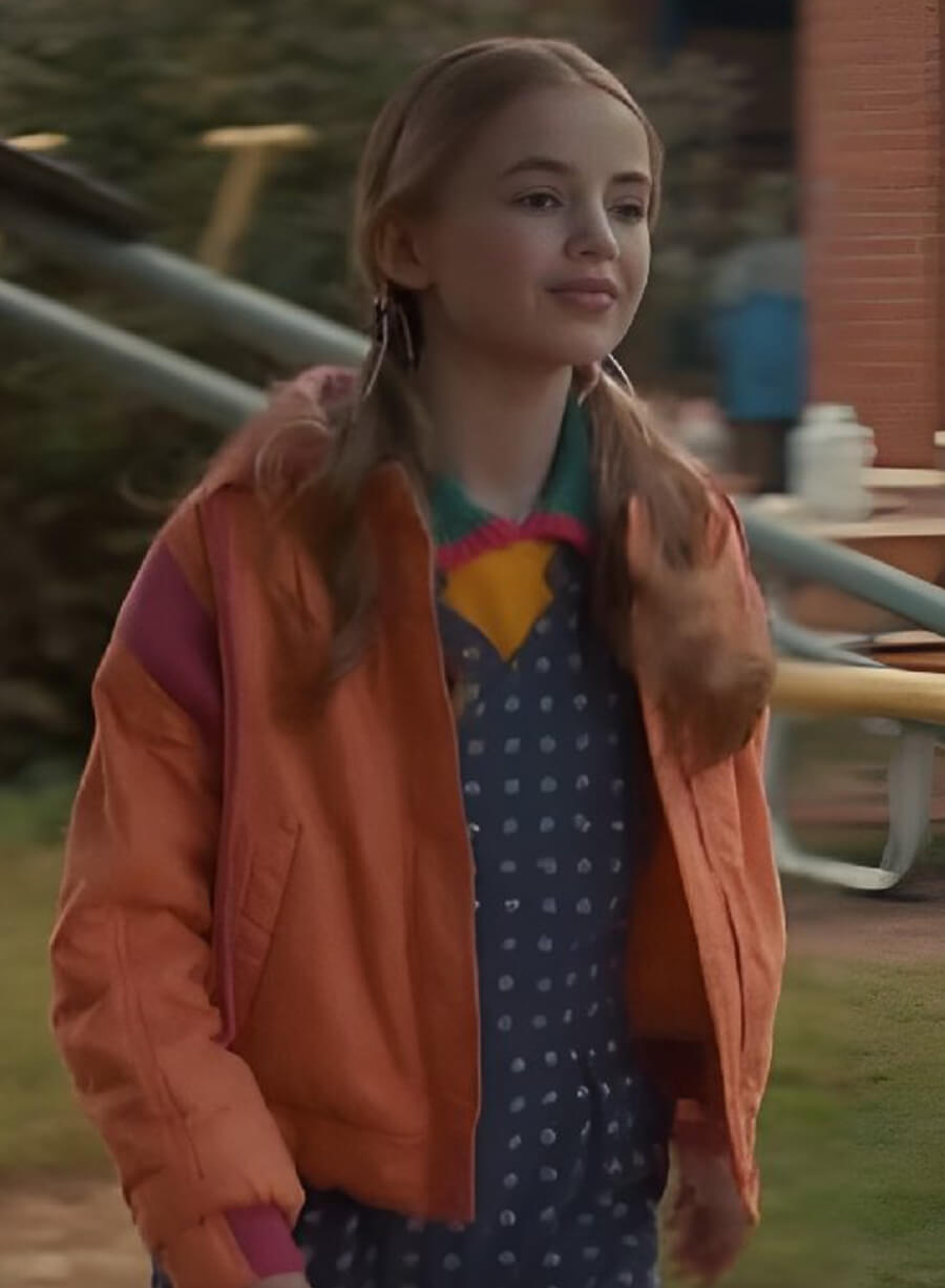 Holly Wheeler Stranger Things Season 05 Orange Puffer Jacket