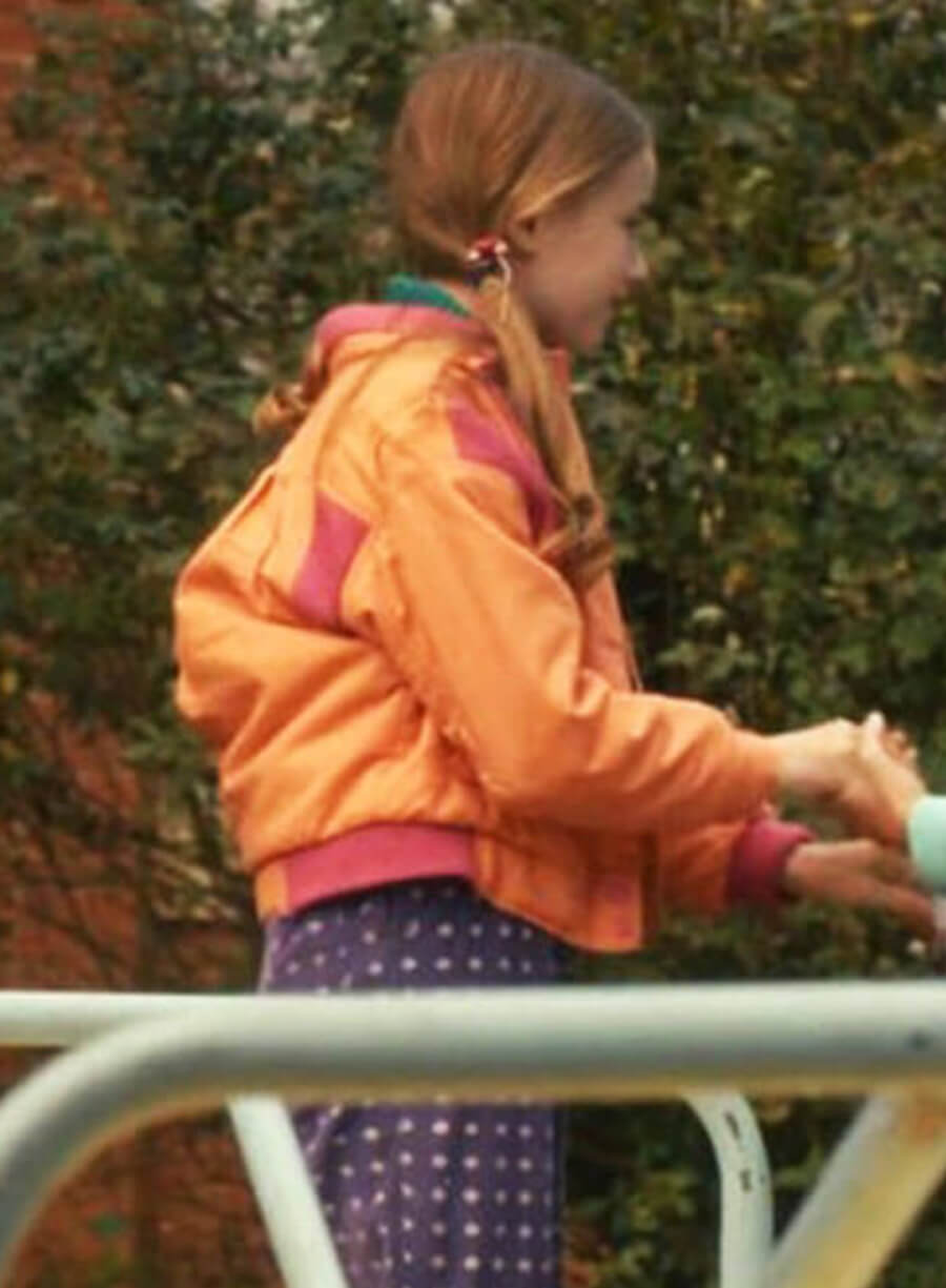 Holly Wheeler Stranger Things Season 05 Orange Puffer Jacket