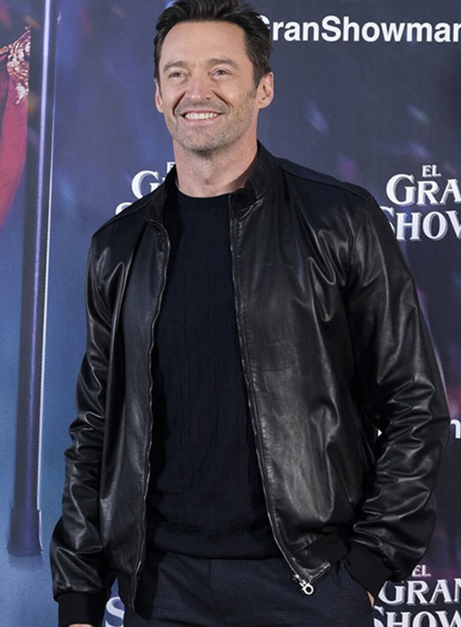 Hugh Jackman Black Leather Jacket