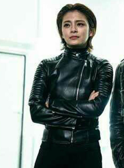 Hye In Jeong Rugal Black Leather Jacket