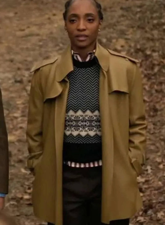 Iantha Richardson Will Trent S03 Brown Leather Coat