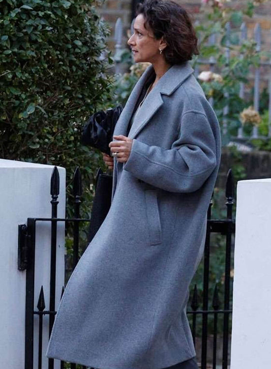 Indira Varma The Night Manager S02 Grey Trench Coat 