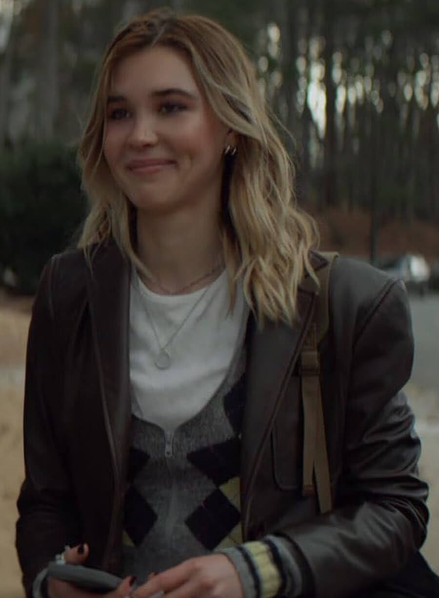 Isabel May Scream 7 Brown Leather Coat 