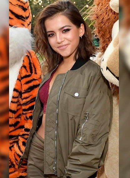 Isabela Merced Olive Green Bomber Jacket