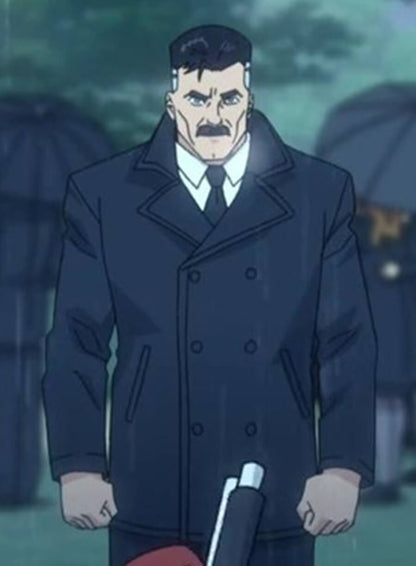J. K. Simmons Omni Man Invincible Black Wool Coat
