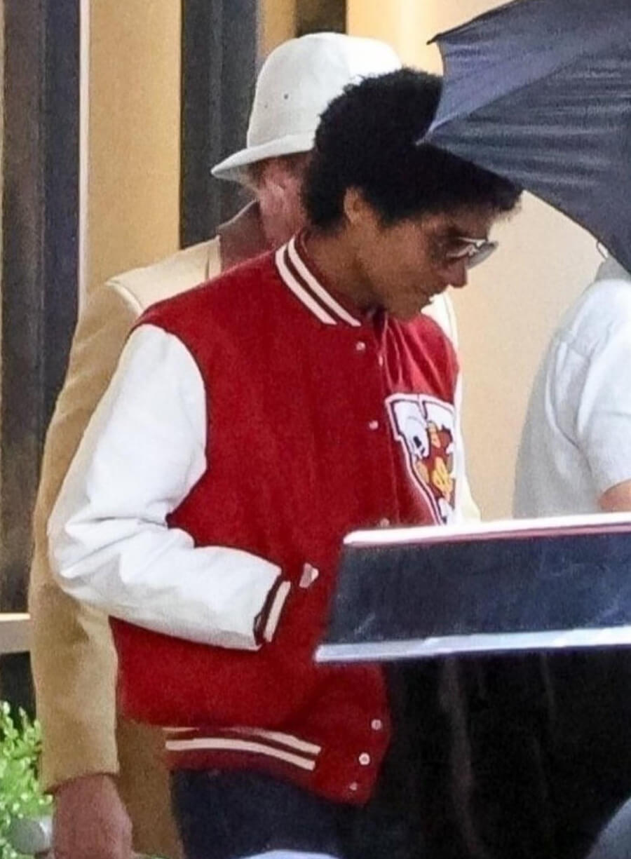 Jaafar Jackson Michael 2025 Red Varsity Jacket