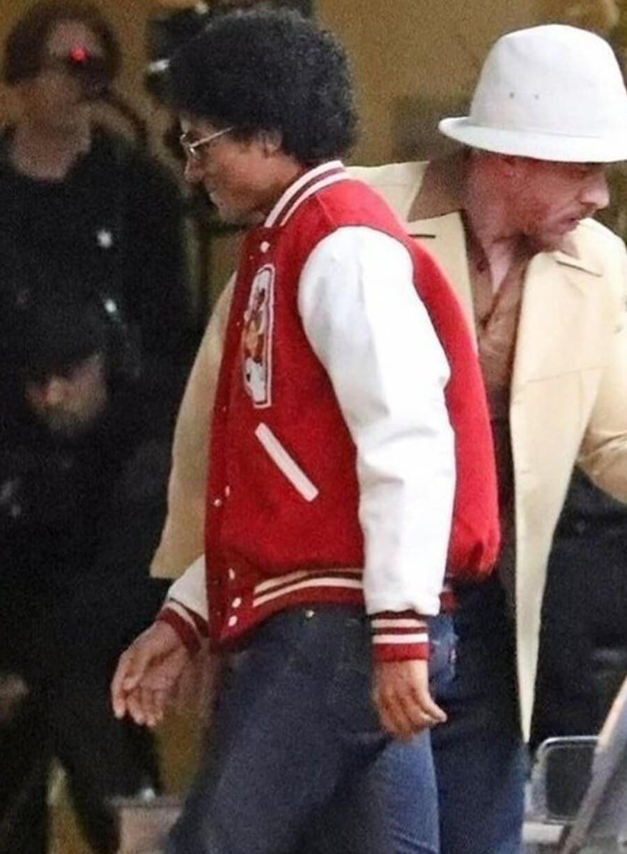 Jaafar Jackson Michael 2025 Red Varsity Jacket