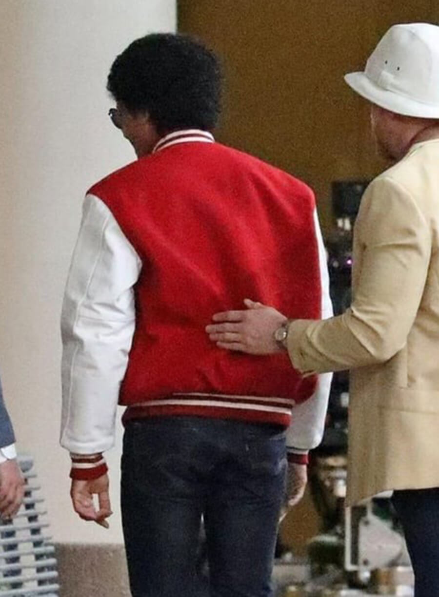 Jaafar Jackson Michael 2025 Red Varsity Jacket