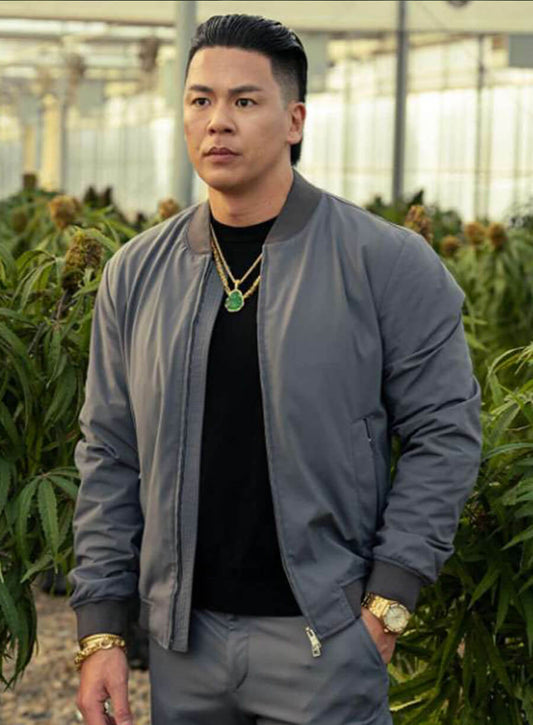 Jackie Ming Tulsa King Grey Bomber Jacket