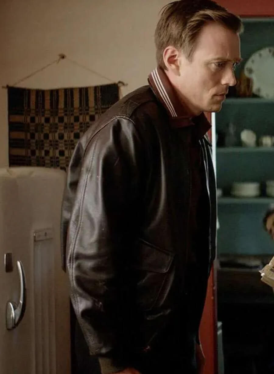 Jake Abel Fog of War 2025 Brown Leather Jacket