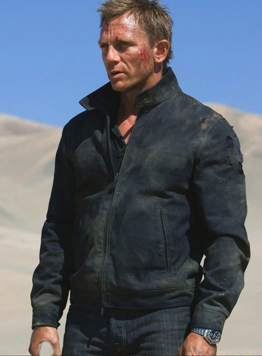James Bond Skyfall Black Leather Jacket