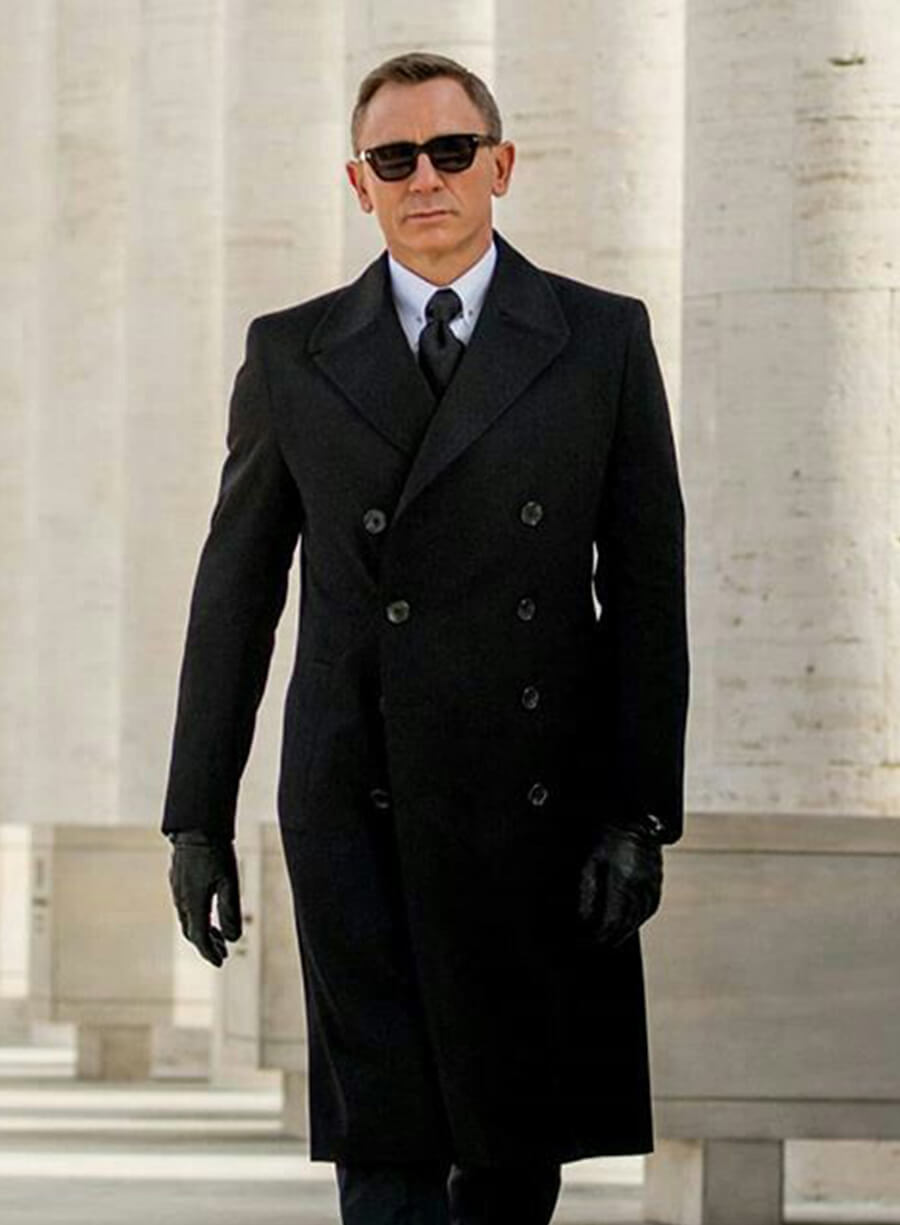 James Bond Spectre Black Wool Coat