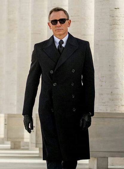 James Bond Spectre Black Wool Coat