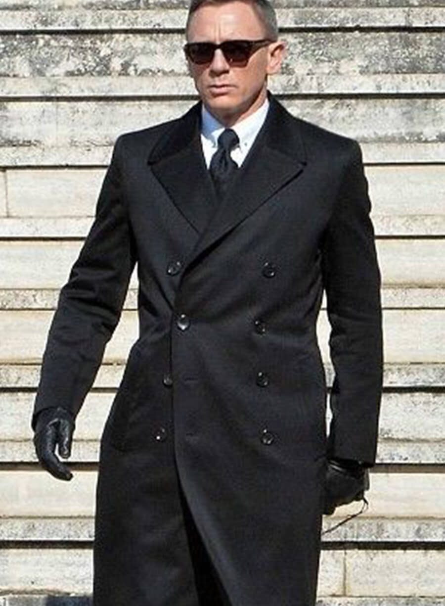 James Bond Spectre Black Wool Coat