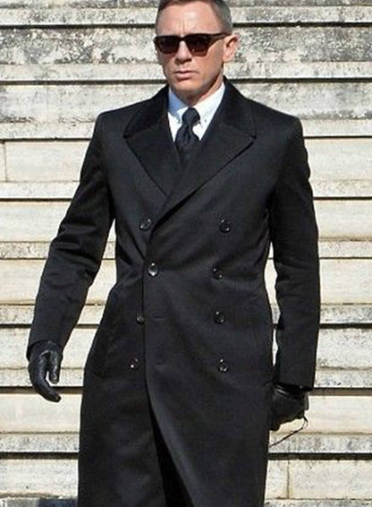 James Bond Spectre Black Wool Coat