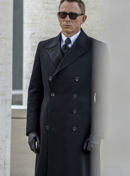 James Bond Spectre Black Wool Coat