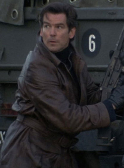 James Bond Tomorrow Never Dies Leather Trench coat