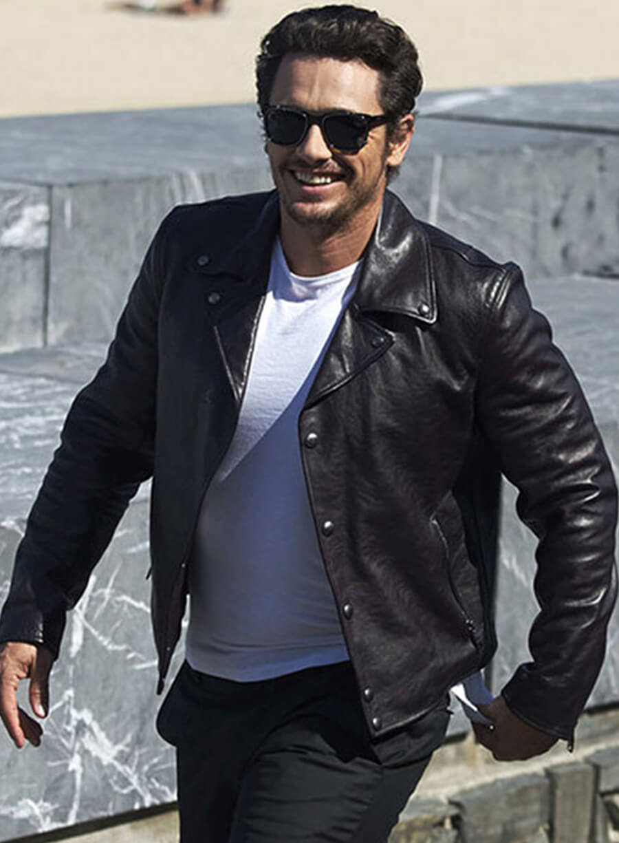 James Franco Black Biker Leather Jacket