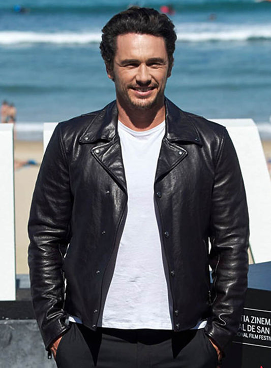 James Franco Black Biker Leather Jacket