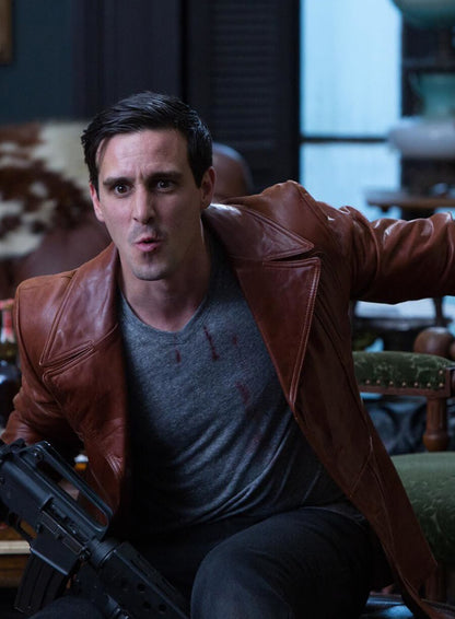 James Ransone Mr. Right Brown Leather Jacket
