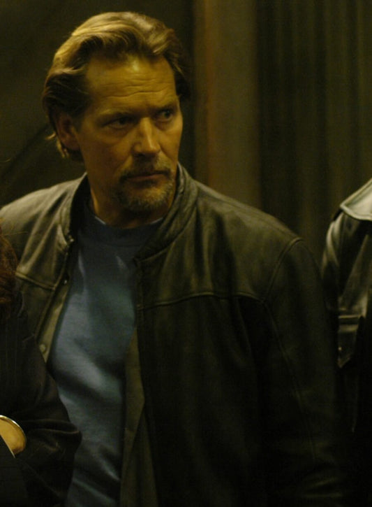 James Remar Battlestar Galactia Black Leather Jacket