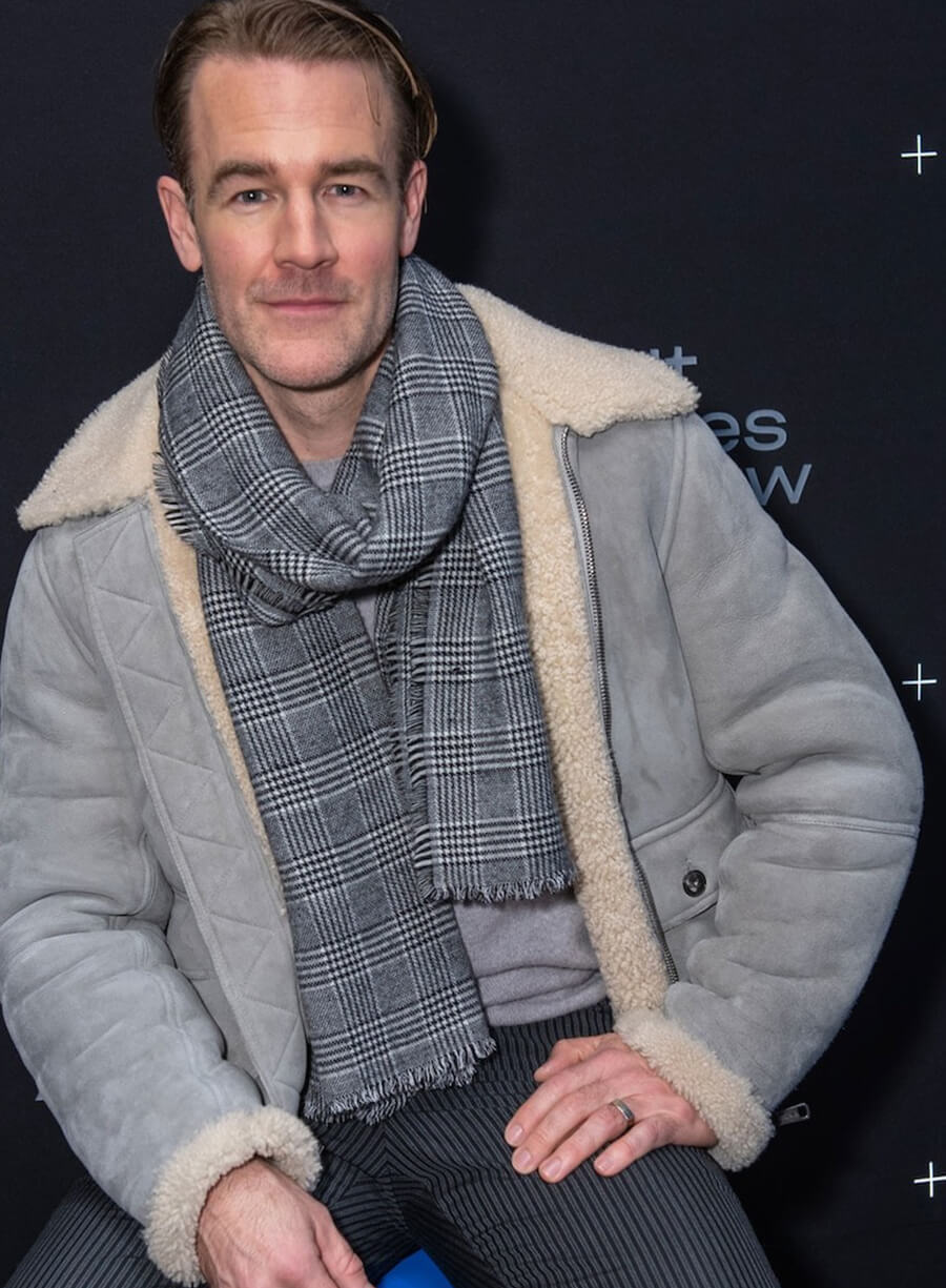 James Van Der Beek Grey Suede Leather Jacket