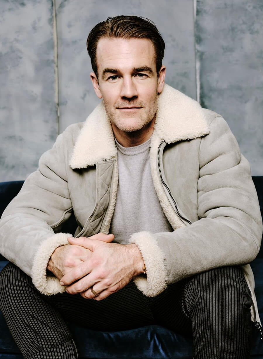 James Van Der Beek Grey Suede Leather Jacket
