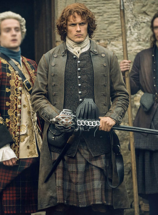 Jamie Fraser Outlander Brown Leather Coat