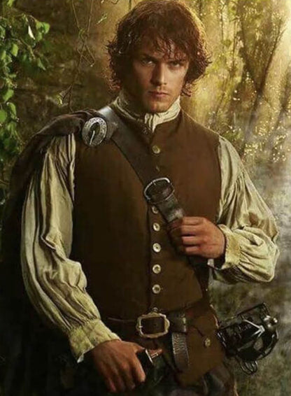 Jamie Fraser Outlander Brown Suede Vest