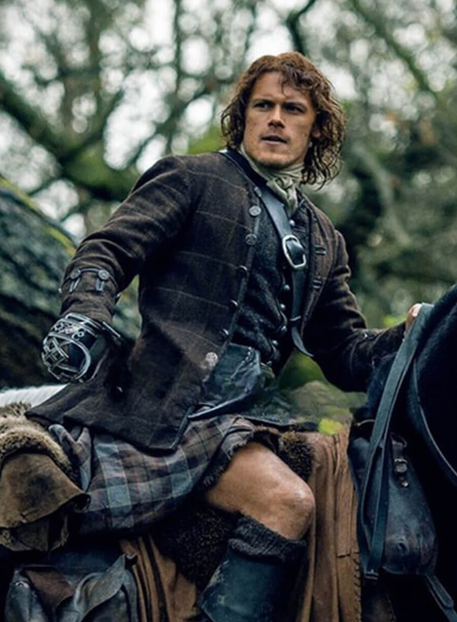 Jamie Fraser Outlander Brown Wool Jacket