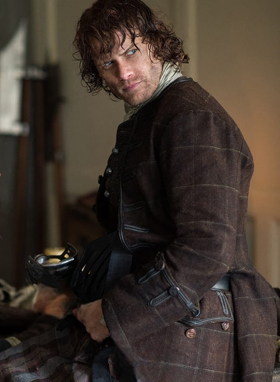 Jamie Fraser Outlander Brown Wool Jacket