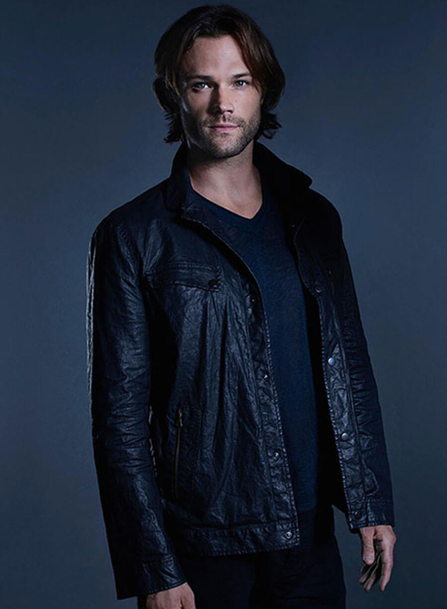  Jared Padalecki Supernatural Black Leather Jacket