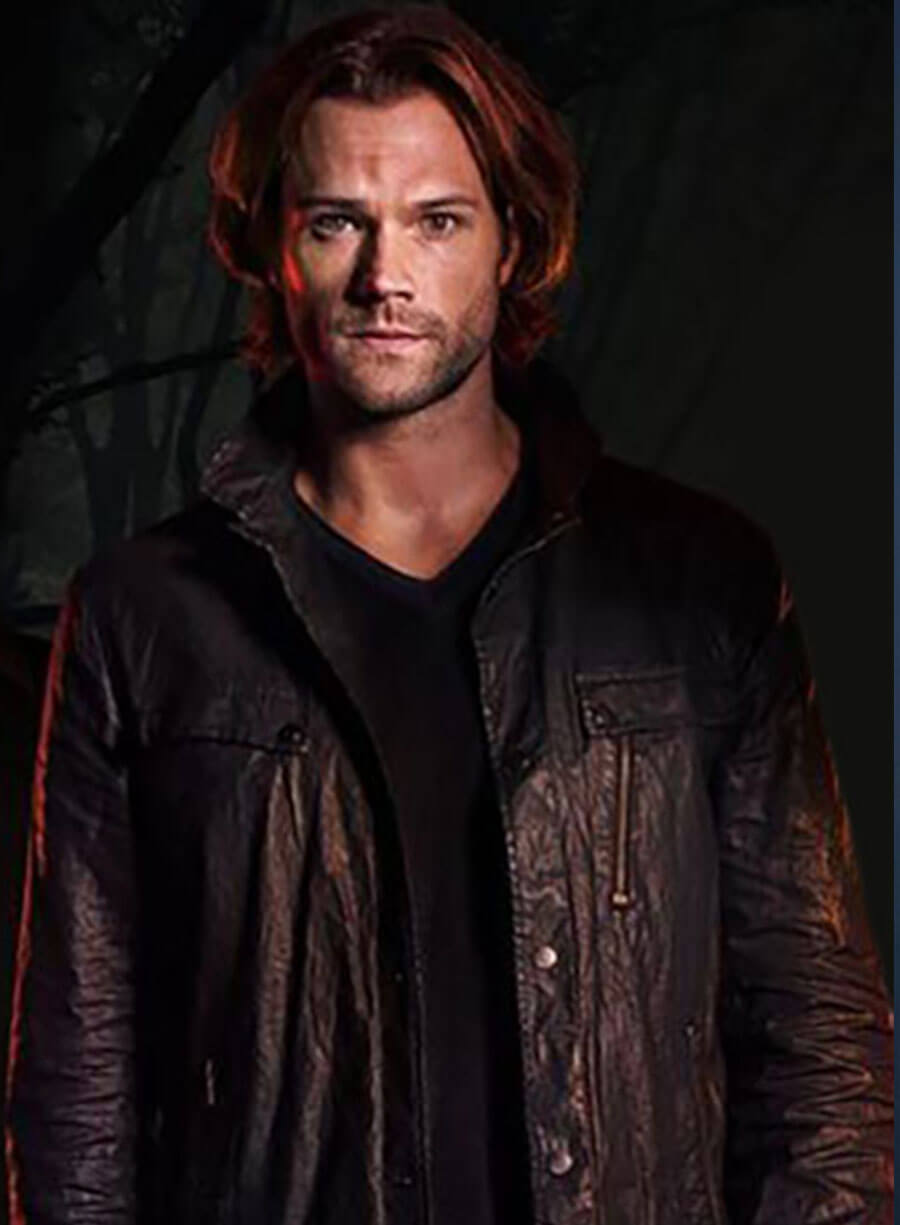  Jared Padalecki Supernatural Black Leather Jacket