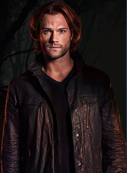  Jared Padalecki Supernatural Black Leather Jacket