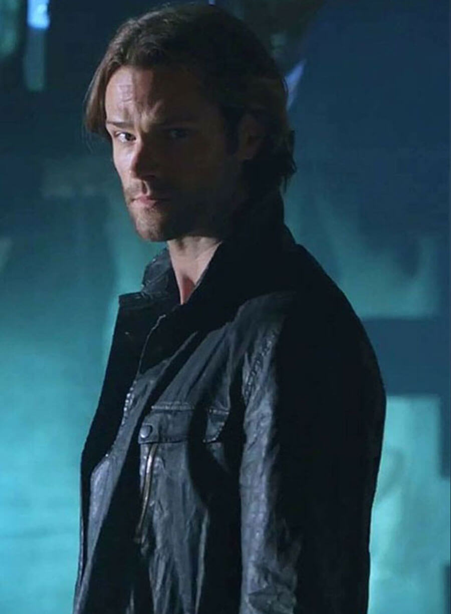  Jared Padalecki Supernatural Black Leather Jacket