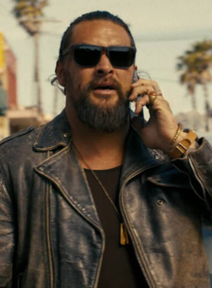 Jason Momoa The Wrecking Crew Black Leather Jacket