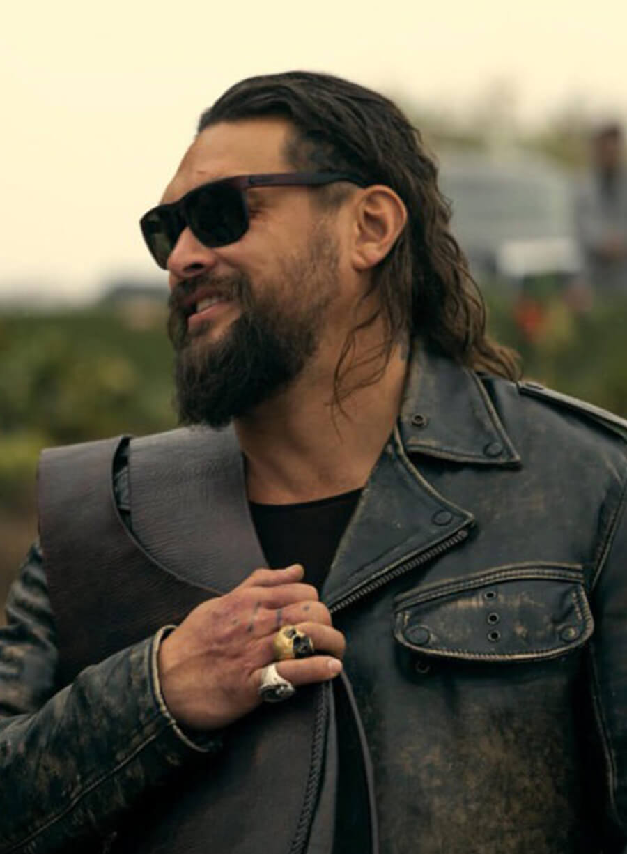 Jason Momoa The Wrecking Crew Black Leather Jacket