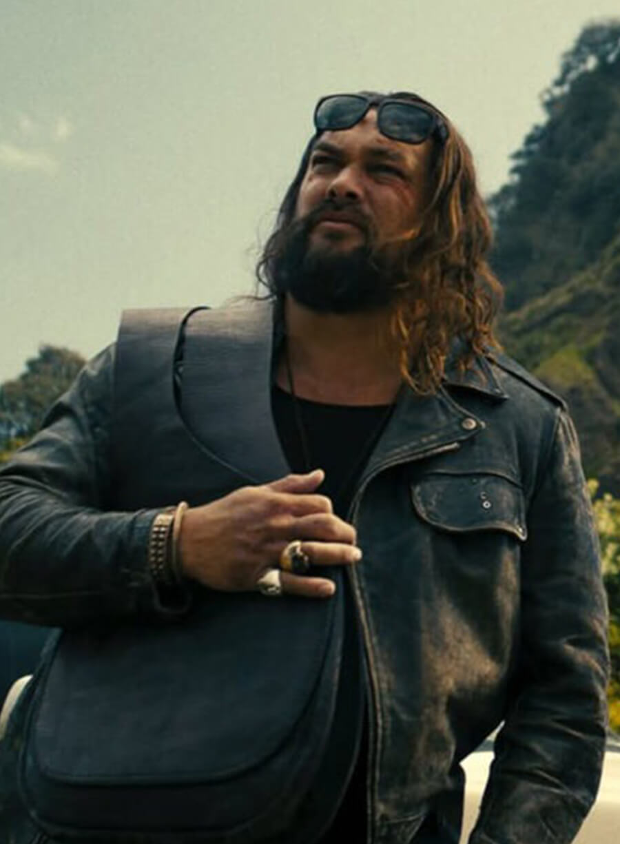 Jason Momoa The Wrecking Crew Black Leather Jacket